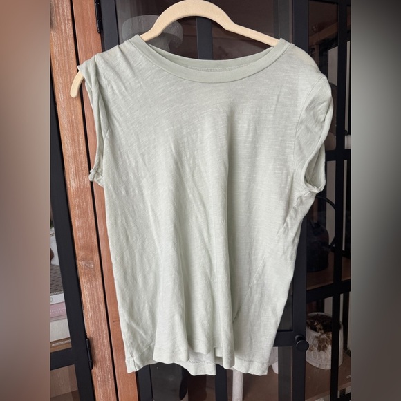 Citizens of Humanity tee short cap sleeves sage airy crewneck ribbed cotton - Picture 2 of 8